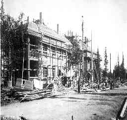Строительство первых жилых домов