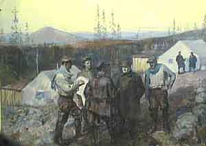 Картина П.Бучкина - Приезд Жданова на Мончу